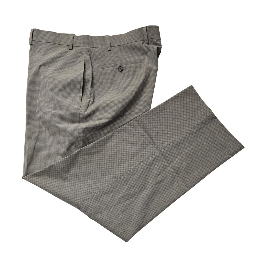 Ralph Lauren Dress Pants Mens 36x29 Gray Flat Front Polyester Rayon Stretch Work